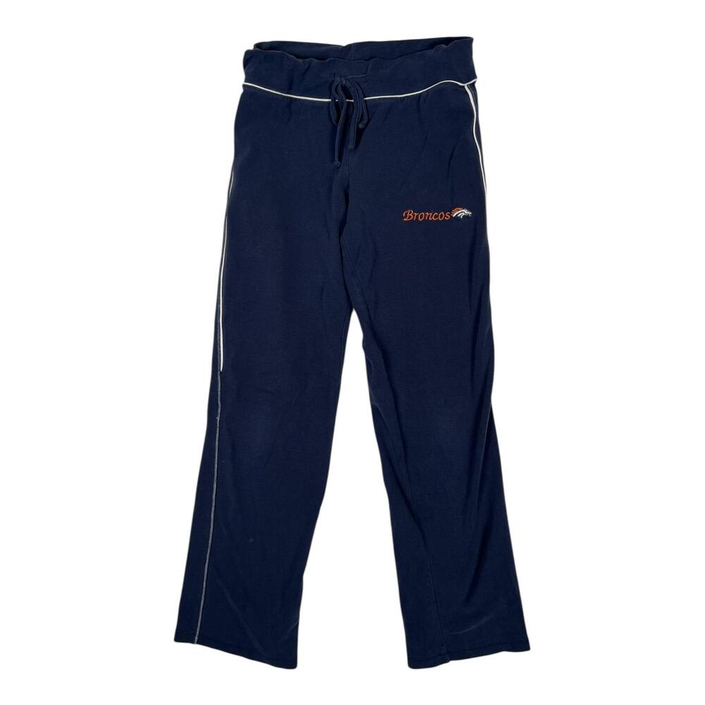 Vintage Denver Broncos Pants Women's Medium Blue Reebok Lounge Sweatpants Y2K